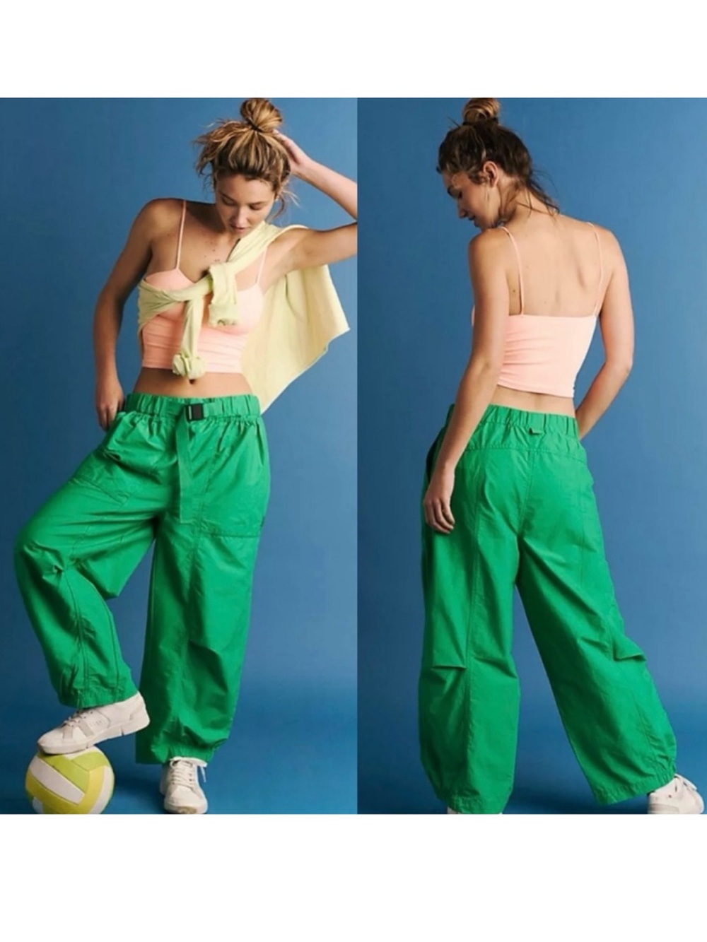 Free People Offsides Barrel Pants Kelley Green Size Medium